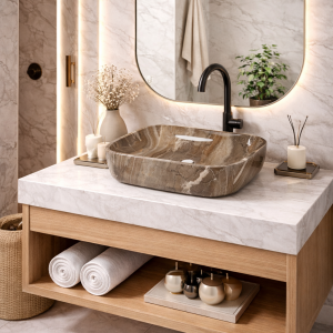 VESSEL SQUARE MARMOS BROWN